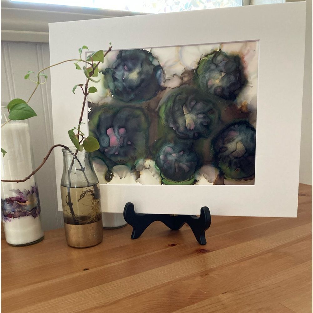 New Original Signed Artwork Alcohol Ink on Paper - Picture 4 of 6